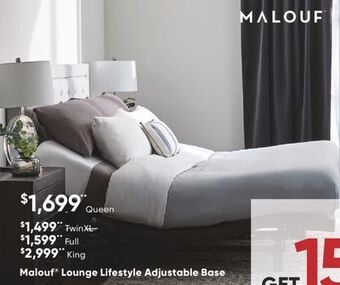 Sleep Country Malouf® lounge lifestyle adjustable base offer