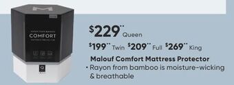 Sleep Country Malouf comfort mattress protector offer