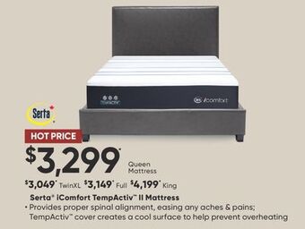 Sleep Country Serta icomfort tempactiv ii mattress offer