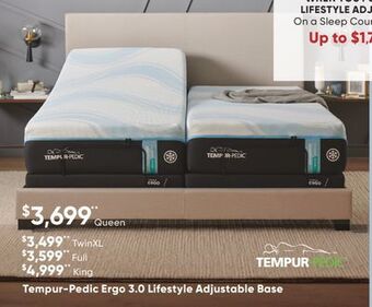 Sleep Country Tempur-pedic ergo 3.0 lifestyle adjustable base offer
