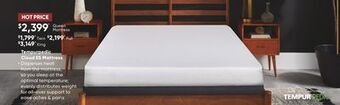 Sleep Country Tempurpedic cloud es mattress offer