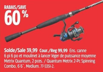 Canadian Tire Quantum Metrix 2-Pc Spinning Combo, 6'6", Medium. offer
