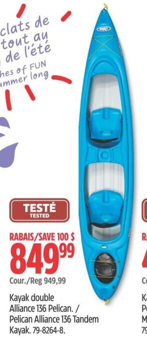 Canadian Tire Pelican Alliance 136 Tandem Kayak. offer