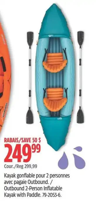 Canadian Tire Outbound 2-Person Inflatable Kayak with Kayak Paddle. offer
