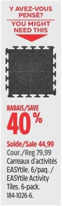 Canadian Tire EASYtile Activity Tiles. 6-pack. offer