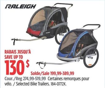 Canadian Tire Selected Bike Trailers. offer