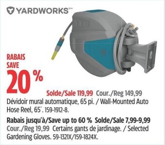 Canadian Tire Wall-Mounted Auto Hose Reel, 65'. offer