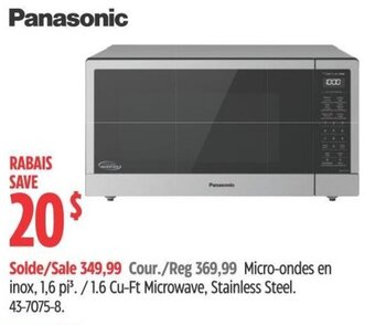 Canadian Tire 1.6 Cu-Ft Microwave, Stainless Steel. offer
