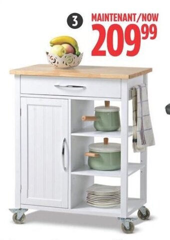 Canadian Tire Wood-Top Kitchen Island with Locking Wheels. offer
