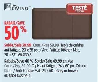 Canadian Tire Anti-Fatigue Kitchen Mat, 20 x 38". offer