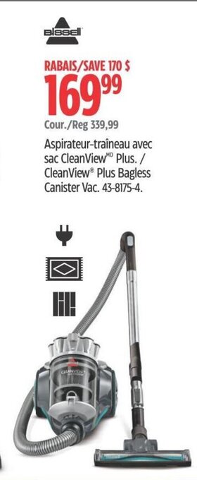 Canadian Tire CleanView® Plus Bagless Canister Vac. offer
