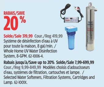 Canadian Tire Whole Home UV Water Disinfection System, 8-GPM. offer