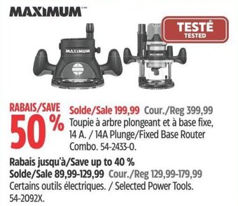 Canadian Tire 14A Plunge/Fixed Base Router Combo. offer
