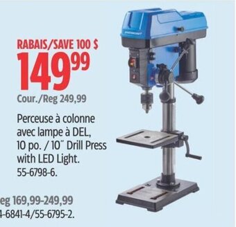 Canadian Tire 10" Drill Press with LED Light. offer
