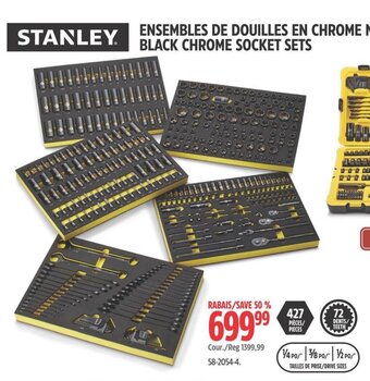 Canadian Tire STANLEY BLACK CHROME SOCKET SETS. offer