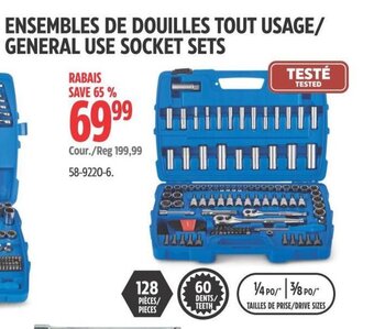 Canadian Tire MASTERCRAFT GENERAL USE SOCKET SETS offer