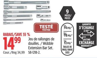 Canadian Tire Wobble Extension Bar Set. offer