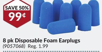Princess Auto 8 pk disposable foam earplugs offer