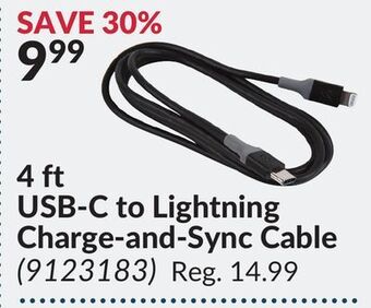 Princess Auto 4 ft usb-c to lightning charge-and-sync cable offer