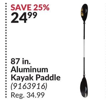 Princess Auto 87 in. aluminum kayak paddle offer