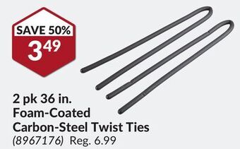 Princess Auto 2 pk 36 in. foam-coated carbon-steel twist ties offer