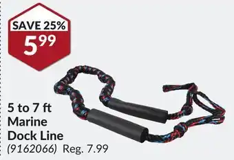 Princess Auto 5 to 7 ft marine dock line offer