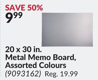 Princess Auto 20 x 30 in. metal memo board offer