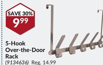 Princess Auto 5-hook over-the-door rack offer