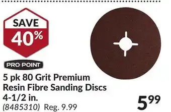 Princess Auto 80 grit premium resin fibre sanding discs offer