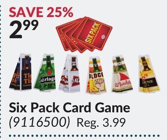 Princess Auto Six pack card game offer