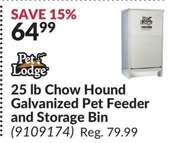 Chow hound galvanized pet feeder and storage bin