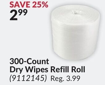 Princess Auto 300-count dry wipes refill roll offer