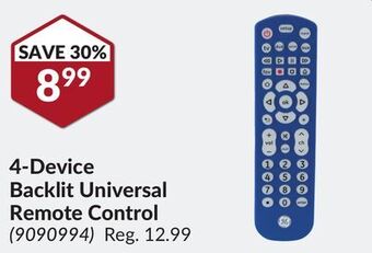 Princess Auto 4-device backlit universal remote control offer