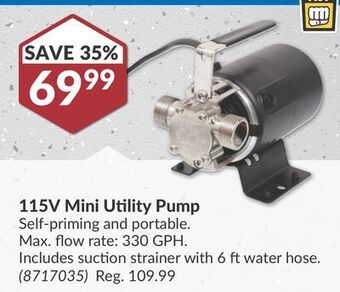 Princess Auto 115v mini utility pump offer