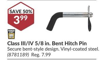 Princess Auto Class iii/iv 5/8 in. bent hitch pin offer
