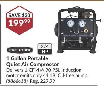 Princess Auto 1 gallon portable quiet air compressor offer