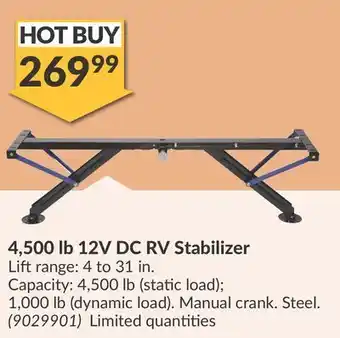 Princess Auto 4,500 lb 12v dc rv stabilizer offer