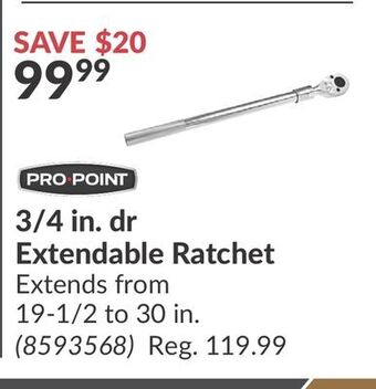 Princess Auto 3/4 in. dr extendable ratchet offer