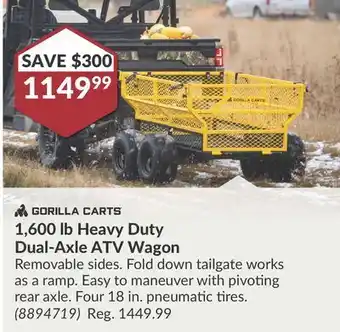 Princess Auto 1, 600 lb heavy duty dual-axle atv offer