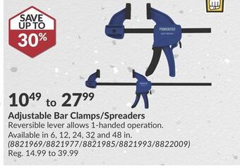 Princess Auto Adjustable bar clamps/spreaders offer