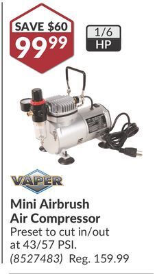 Princess Auto Mini airbrush air compressor offer