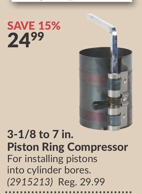 Princess Auto 3-1/8 to 7 in. piston ring compressor offer