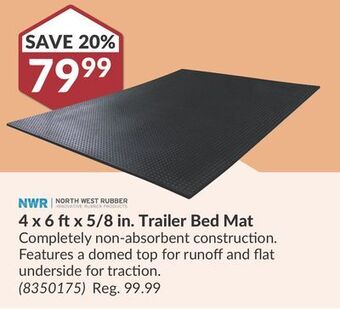 Princess Auto 4 x 6 ft x 5/8 in. trailer bed mat offer