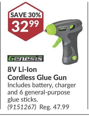 Princess Auto 8v li-ion cordless glue gun offer