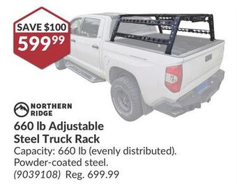 Princess Auto Adjustable steel truck rack offer
