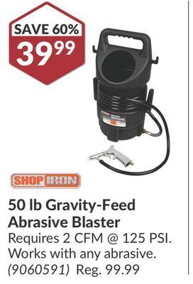 Princess Auto 50 lb gravity-feed abrasive blaster offer
