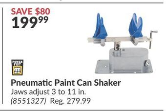Princess Auto Pneumatic paint can shaker offer