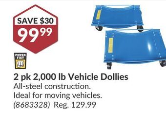 Princess Auto 2 pk 2, 000 lb vehicle dollies offer