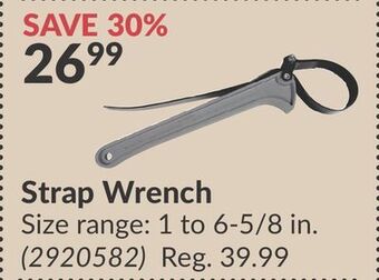Princess Auto Strap wrench offer