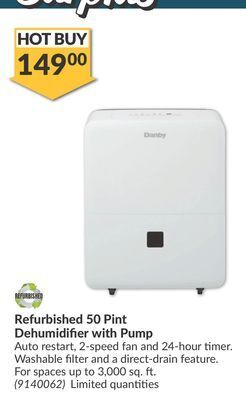 Princess Auto Refurbished 50 pint dehumidifier with pump offer